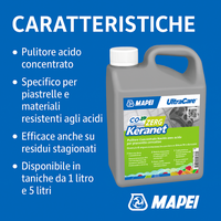 Ultracare keranet pulitore concentrato liquido pavimenti interni esterni mapei *** formato 1 lt, confezione 1