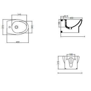 Ogomondo sanitari ceramica dark sospesi vaso wc bidet sedile