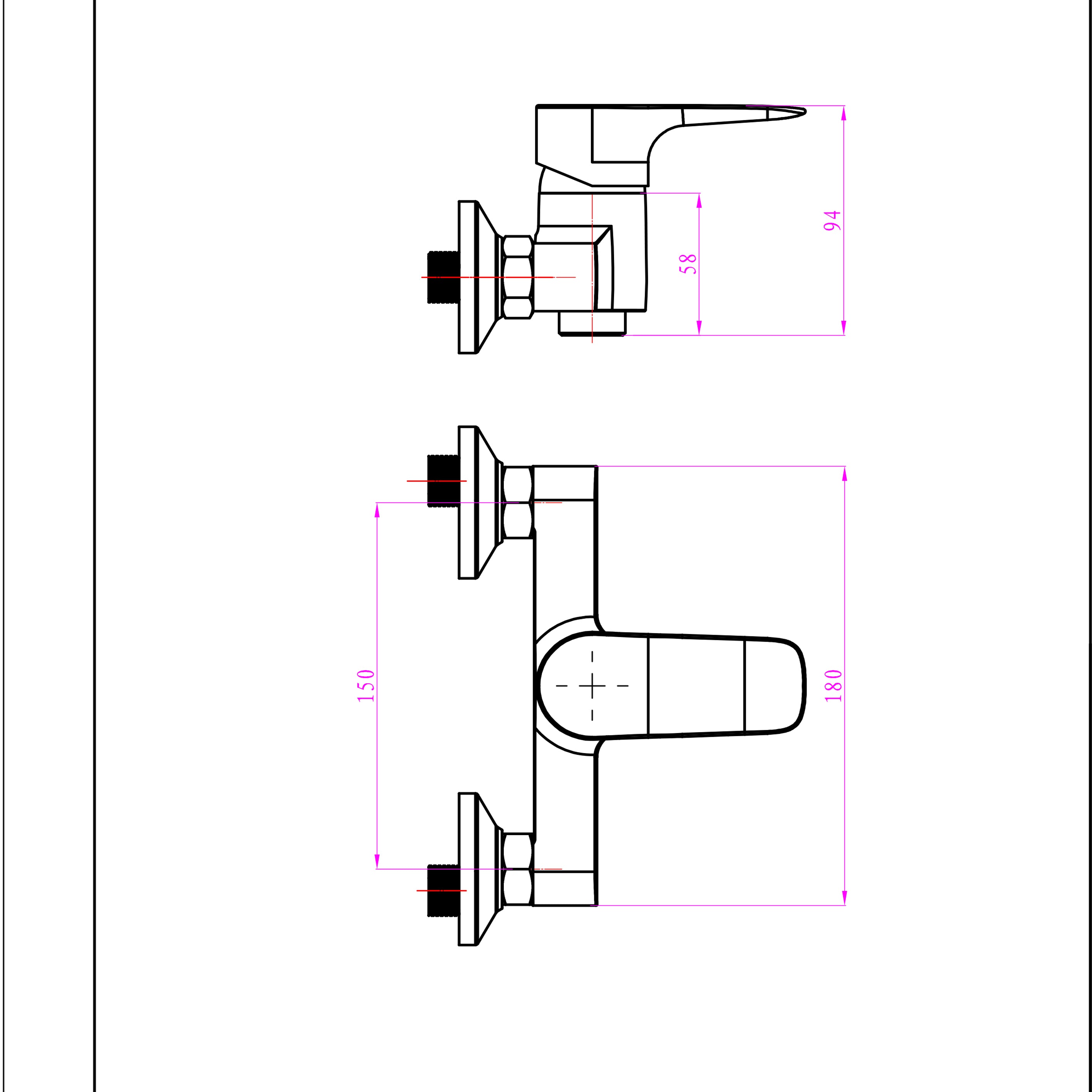 Ogomondo miscelatore esterno doccia italia rubinetto monocomando cromato *** confezione 1