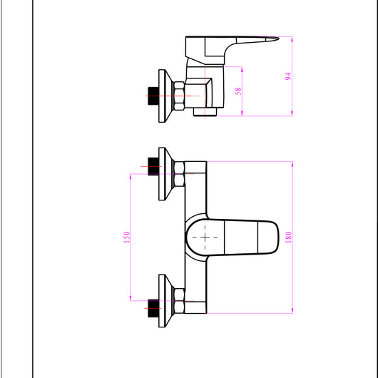 Ogomondo miscelatore esterno doccia italia rubinetto monocomando cromato *** confezione 1