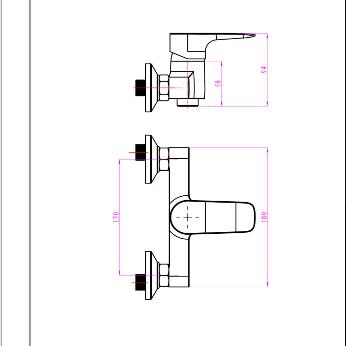 Ogomondo miscelatore esterno doccia italia rubinetto monocomando cromato *** confezione 1