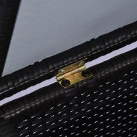 Baule da Esterno da 284L con Pistone a Gas, Rattan PE e Acciaio, 118x54x59 cm, Marrone Scuro