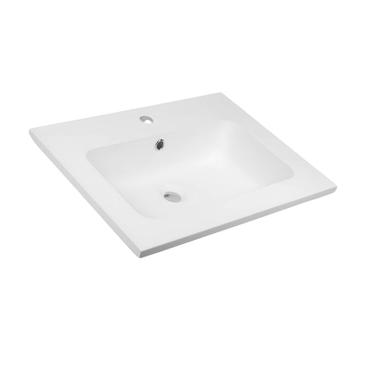 Lavabo ad incasso mineral marmo colore bianco opaco mobile composizione bagno *** misure 61x46 cm, confezione 1