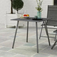 Tavolo da Pranzo da Giardino per 6 Persone con Piano a Doghe per Giardino, Patio, Terrazza, 80 x 80 x 74 cm, Grigio