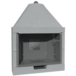 Camino legna prefabbricato ghisa focolare aperto m110 tgh riscaldamento