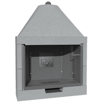 Camino legna prefabbricato ghisa focolare aperto m110 tgh riscaldamento