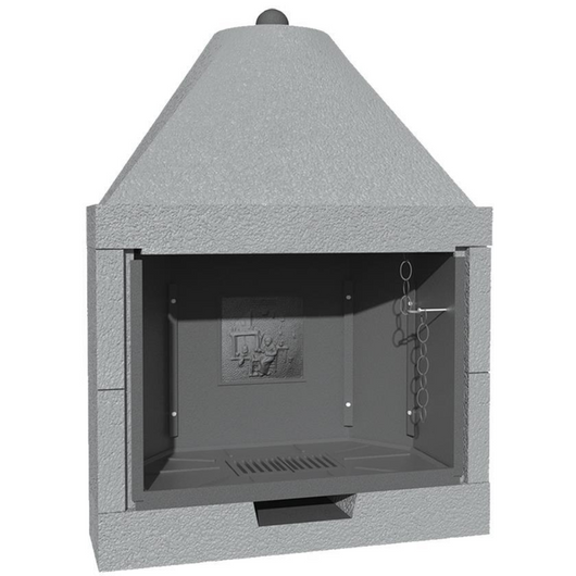 Camino legna prefabbricato ghisa focolare aperto m110 tgh riscaldamento