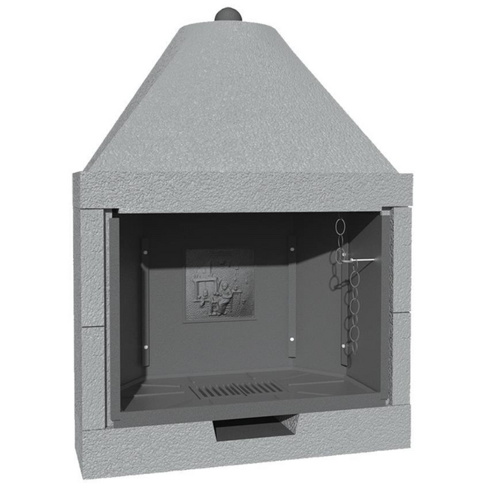 Camino legna prefabbricato ghisa focolare aperto m110 tgh riscaldamento