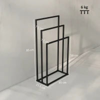 Portasciugamani da Terra a 3 Bracci Autoportante in Acciaio, 45x21.5x85 cm