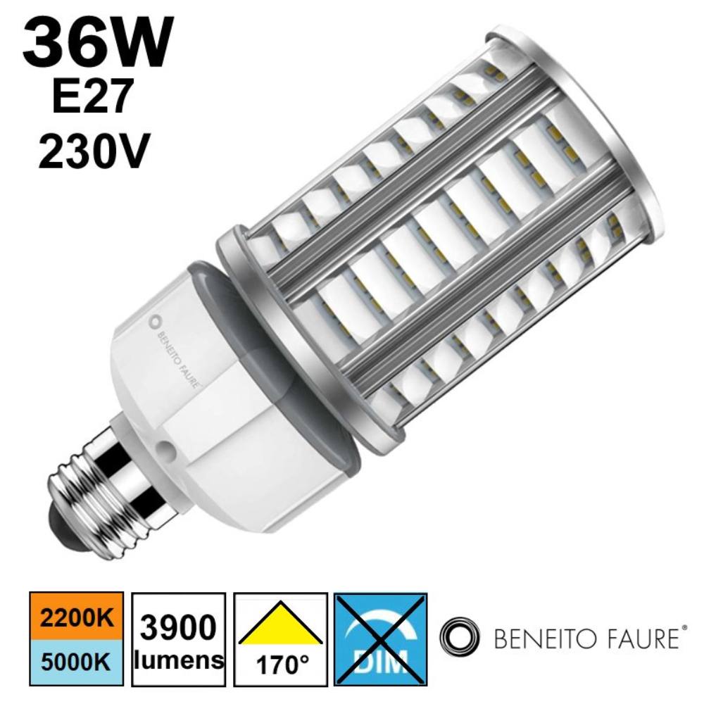 Lampada da soffitto cilindrica beneito bnt123 con portalampada e27 36w