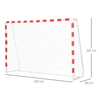 Rete da Calcio, Porta da Calcio e Calcetto in Plastica PE per Adulti e Bambini, 302x83x201cm