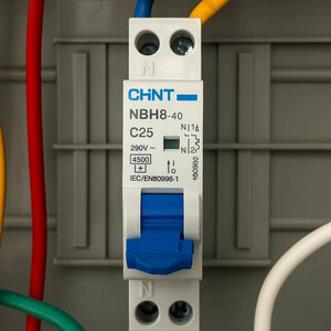 Chint interruttore magnetotermico compatto 1p+n curva c 1 modulo 4,5 ka 230v *** ampere 25 ampere, confezione 1