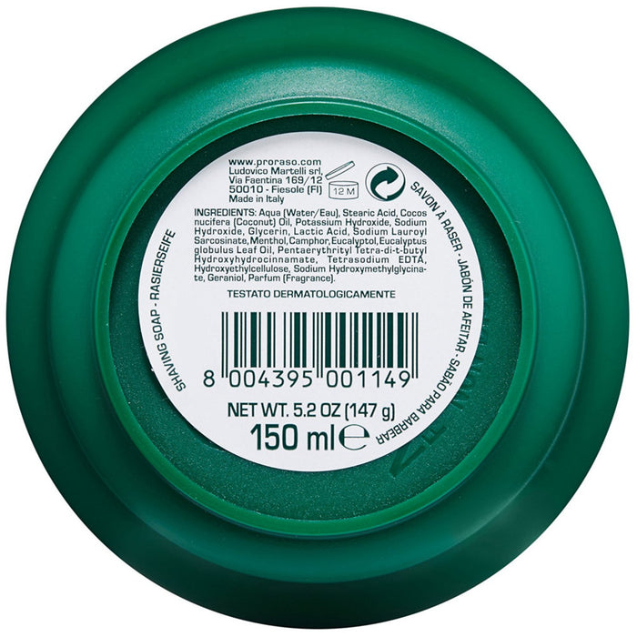 Sapone rinfrescante da barba proraso confezione in ciotola da 150 millilitri