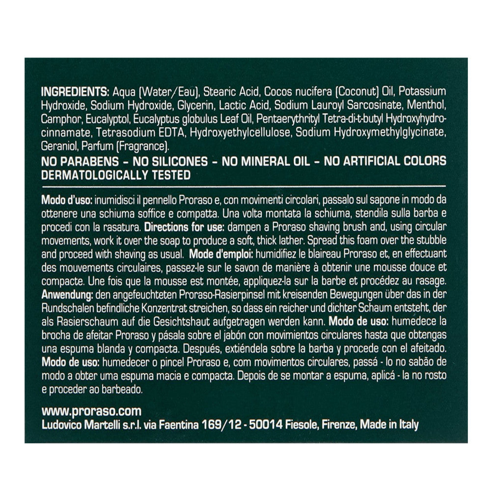 Sapone rinfrescante da barba proraso confezione in ciotola da 150 millilitri