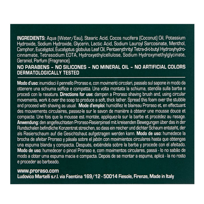 Sapone rinfrescante da barba proraso confezione in ciotola da 150 millilitri