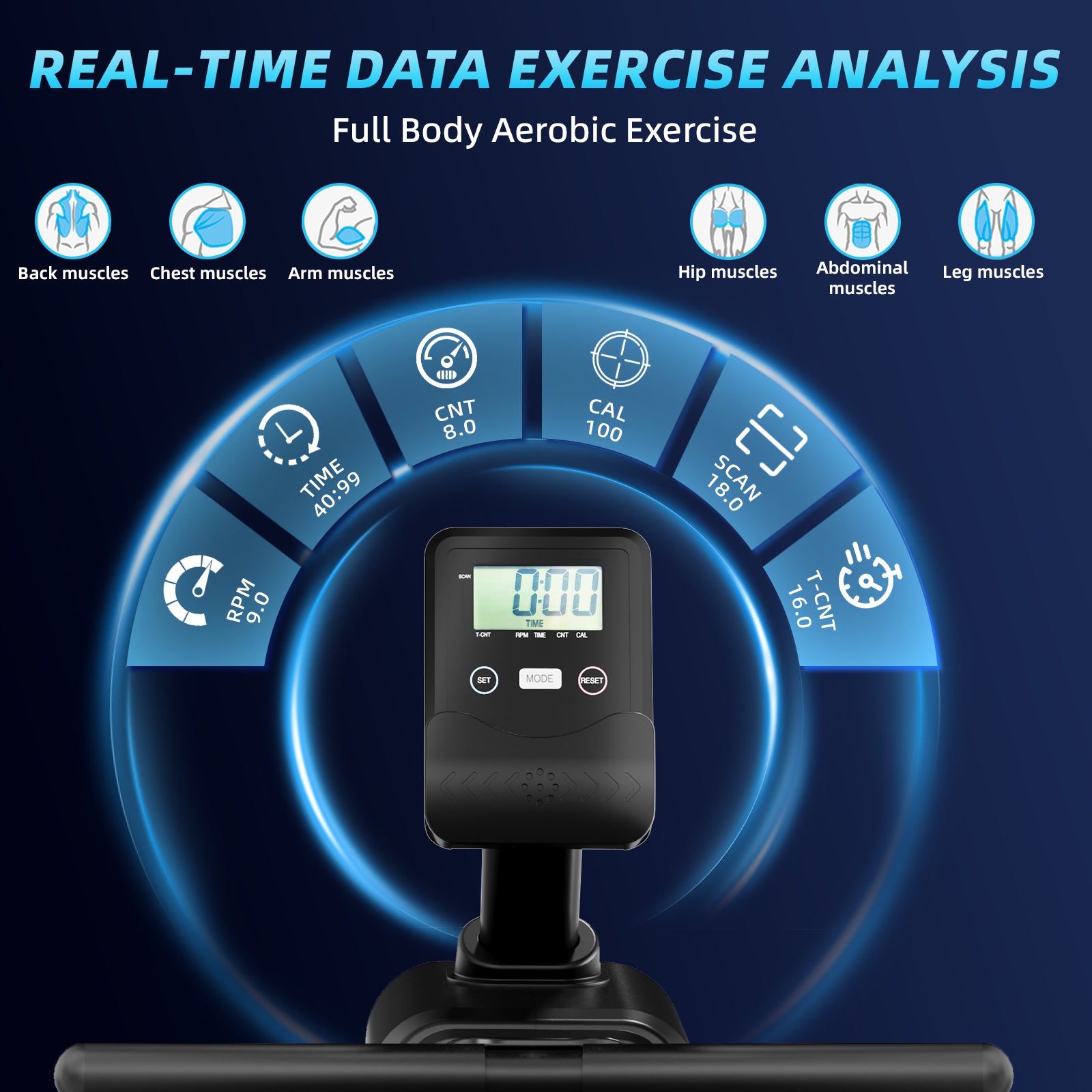 Vogatore per Casa Magnetico - RATTANTREE - Vogatori idraulico magnetico/domestico, 8 Livelli di Resistenza, Carico Massimo 120 kg