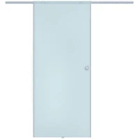 Porte Scorrevoli in Vetro Satinato da Interni con Binario B3 in Alluminio per Bagno Cucina Studio 205x90x0,8cm