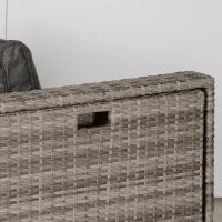 Salotto da Esterno in Rattan PE da 8 Pezzi, Set Mobili da Giardino Salvaspazio con Poltrone, Tavolini e Sgabelli, Grigio