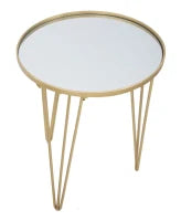 Tavolinetto Da Caffe' Glam Gold/Mirror Cm Ø 40X49