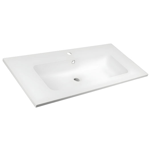 Lavabo ad incasso mineral marmo colore bianco opaco mobile composizione bagno *** misure 101x46 cm, confezione 1