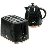 Set Bollitore e Tostapane, Capacità 1,7 L, Nero