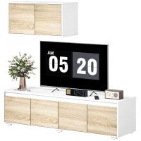 Set 2 Pezzi in Truciolato, Mobile TV max 70" 160x39x43 cm e Mobile Multiuso a Parete 80x35x40 cm