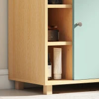 Mobile sottolavabo con 6 scaffali aperti e porta a chiusura ammortizzata, 60 x 33 x 57 cm, Verde