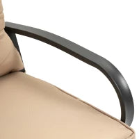 Panchina a Dondolo da Giardino per 2 Persone con Cuscini per Seduta e Schienale, 122x70x87cm, Khaki