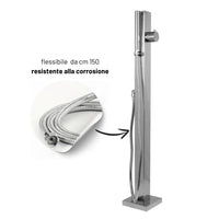 Fontana da giardino a colonna esterno in acciaio inox con cover impermeabile *** modello salice, confezione 1