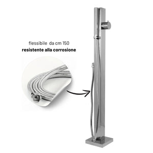 Fontana da giardino a colonna esterno in acciaio inox con cover impermeabile *** modello salice, confezione 1