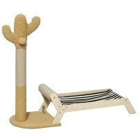 Amaca per Gatti con Tiragraffi per Gatti a forma di Cactus Design 2 in 1 per Interni, 88.5x31.5x76.5 cm