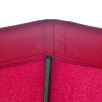 Ombrellone Rotondo Pieghevole a 18 Stecche con Manovella, in Metallo e Poliestere, Ø250x240 cm, Rosso Vino