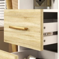 Tavolo da Trucco con Specchio e Sgabello, Luminosità Regolabile, 5 Cassetti, 4 Scomparti, 1 Ripiano, Bianco