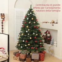 Albero di Natale in Plastica con 1050 Rami e Base Pieghevole in Acciaio, Ø120x180 cm, Verde