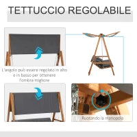 Dondolo da Giardino 3 Posti Convertibile in Letto Matrimoniale, 225.5x113x180cm