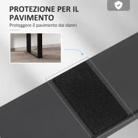 Set 2 Gambe per Tavolo Rettangolari Stile Industriale in Acciaio, Capacità 60 kg, 60x8x72 cm, Nero