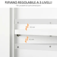Armadietto 2 Ripiani Montabile a Parete da Parete Cucina Bagno Legno 60x19,8x58cm Bianco