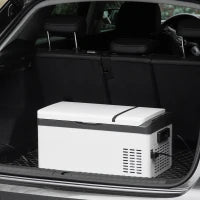 Frigo Portatile Elettrico 20L da 12 Volt con Maniglia e Schermo LCD, 61x32x28.5cm, Bianco