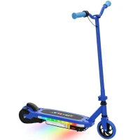 Monopattino elettrico per bambini 6-14 anni, velocità massima 10 km/h, luci LED colorate, freno elettronico, blu