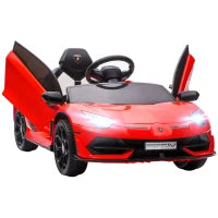 Macchina Elettrica per Bambini a 12V Licenza Lamborghini con Clacson e Telecomando, 107.5x63x42 cm, Rossa
