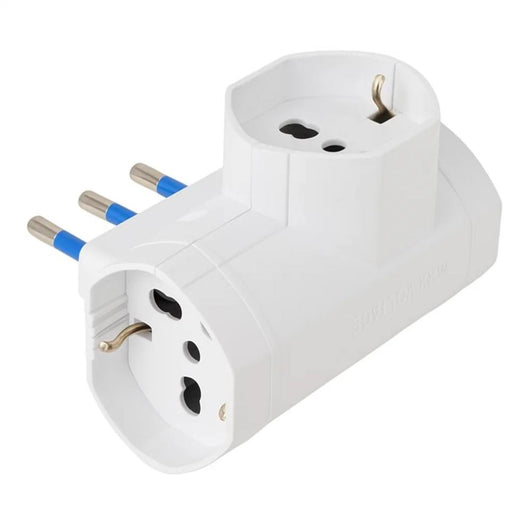 Adattatore triplo ecova 3 prese universali bipasso 16a bianco