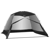 Tenda da Campeggio e Spiaggia a Rete Anti UV per 4 Persone con Borsa di Trasporto, 3x3 m Nero