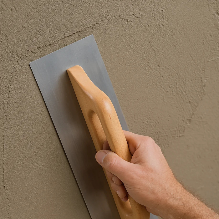 Frattone acciaio liscio rettangolare 48x13cm impugnatura legno 10x10mm raimondi