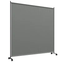Pannello Paravento Esterno su Ruote per Giardino, Terrazza, Balcone, 183L x 30l x 181H cm, Grigio
