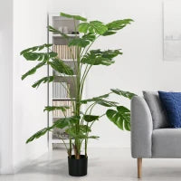 Pianta Artificiale Monstera Alta 180cm per Interno ed Esterno con Vaso Incluso