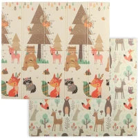 Tappeto per Bambini 0-6 Anni a Tema Foresta con Superficie Impermeabile in XPE Multicolore, 196x176x1.5 cm