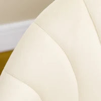 Set 2 Sedie da Salotto e Sala da Pranzo Imbottite, in Metallo e Tessuto Effetto Velluto Beige, 52x54x79 cm