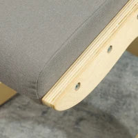 Sedia Ergonomica con Inginocchiatoio e Reclinabile, in Tessuto Effetto Lino e Legno, 55x85x55 cm, Grigio Chiaro