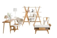 Lampada Da Tavolo con Svuotatasche -B- In Legno Ø Cm 25X49