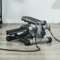 Mini stepper con bande di resistenza, display LCD e pedali antiscivolo, 41 x 30,5 x 18,5 cm, grigio